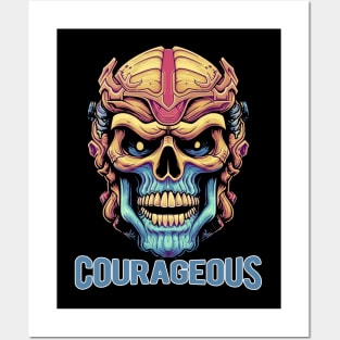 Courageous Superheroe Skull Posters and Art